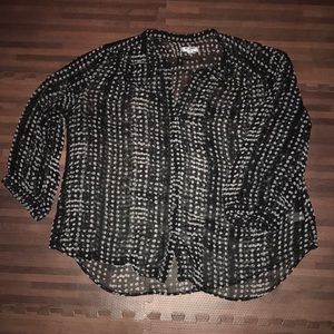 Sheer Black and Tan blouse